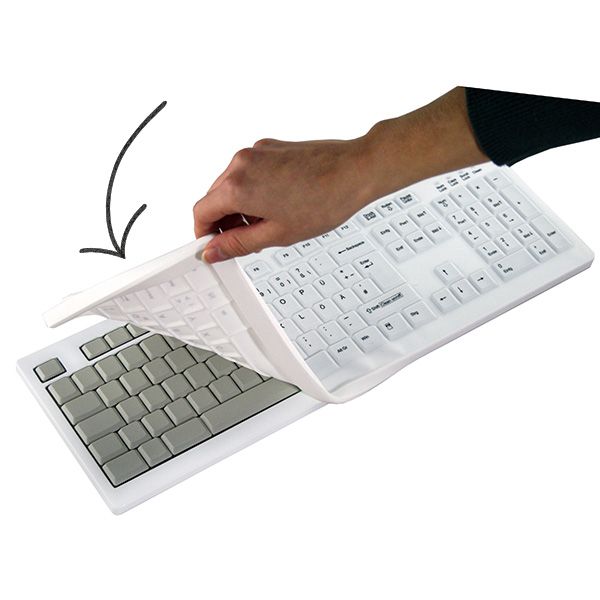 Silikone cover til trådløst alm. tastatur, hvidt