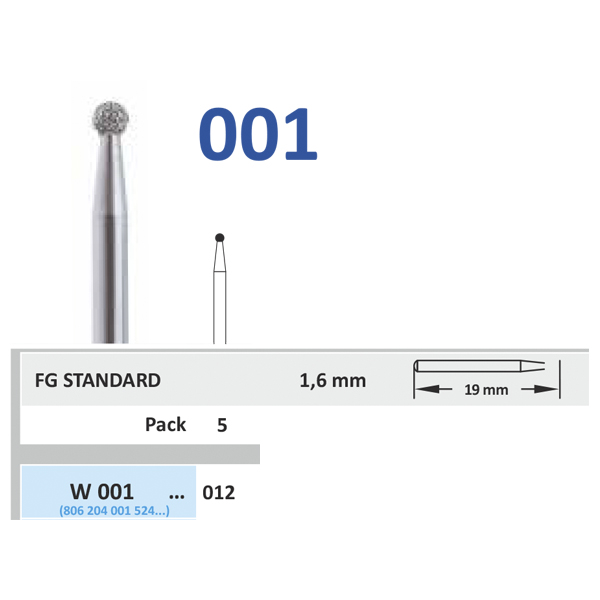 Horico diamant rund RA 001/012, 5 stk