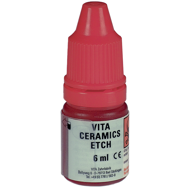 Vita Ceramics Etch, 9% flussyregel, flaske rød 6ml
