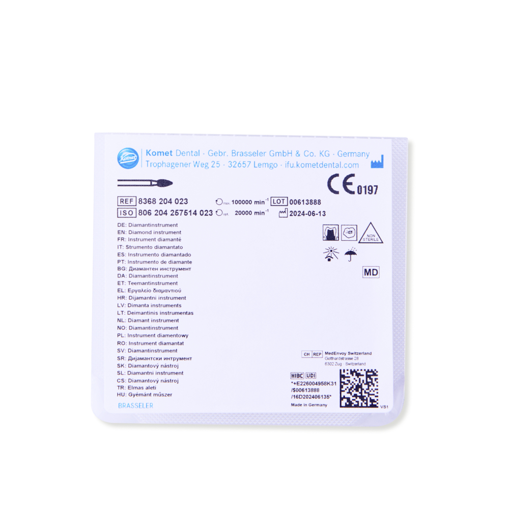 Komet diamant knop RA 8368/023 rød, 5 stk.