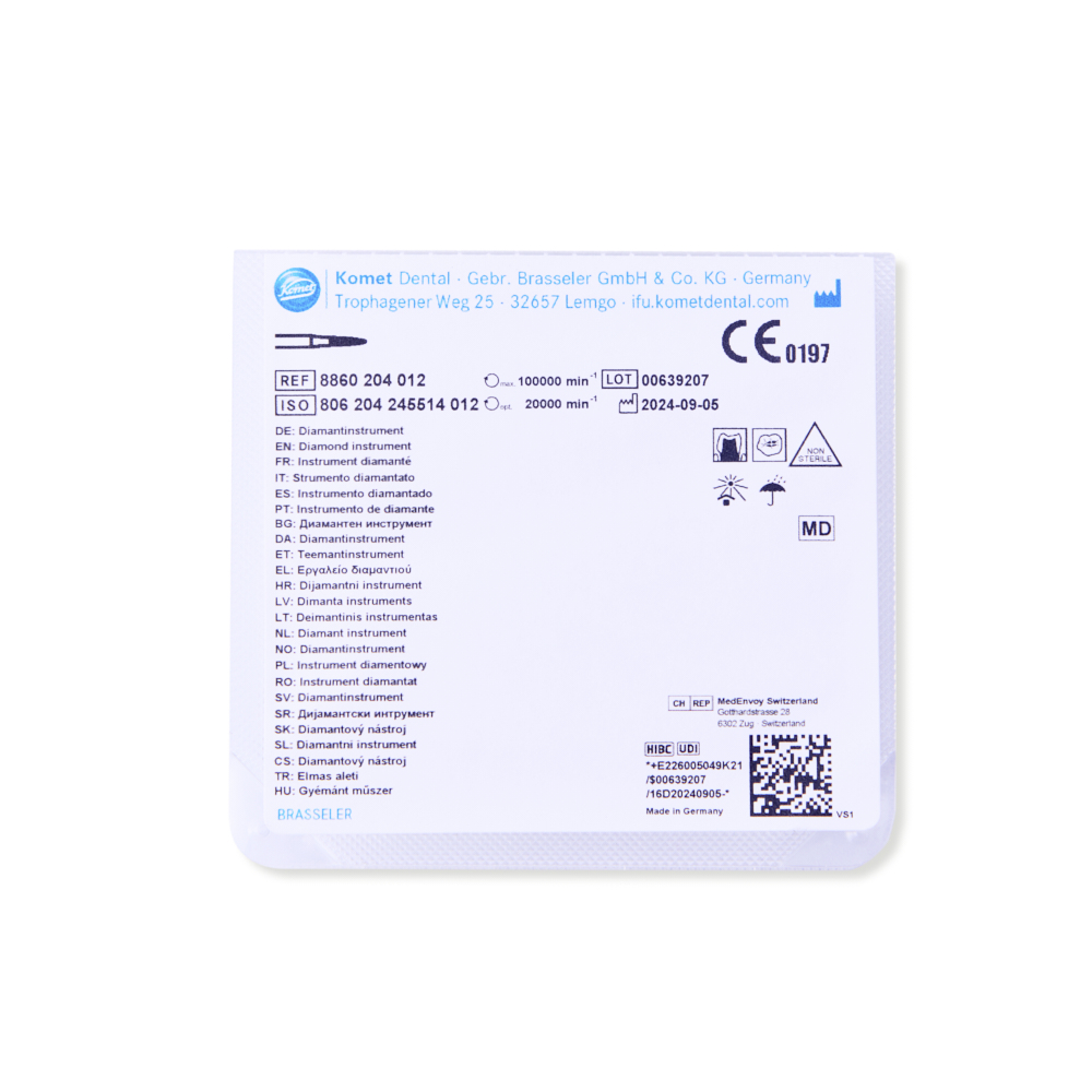 Komet diamant flamme RA 8860/012, rød, 5 stk.