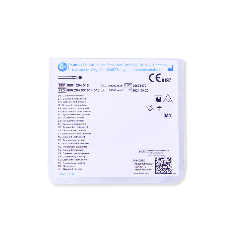 Komet diamant rund RA 8801/023, rød, 5 stk.