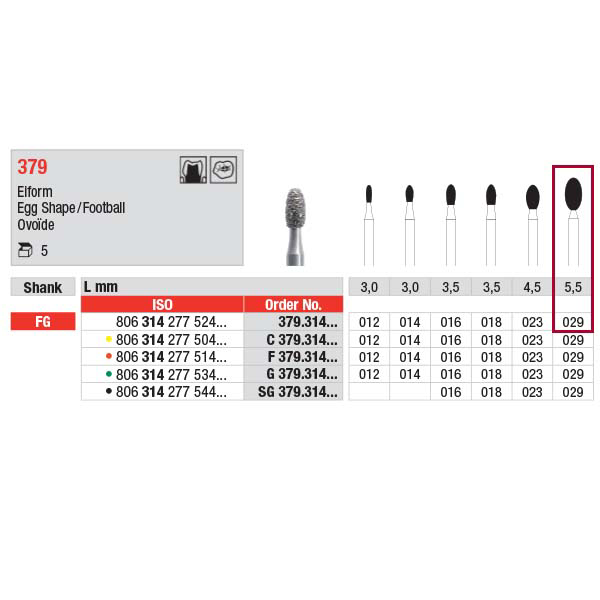 Edenta diamant æg FG 379/029, 5 stk.