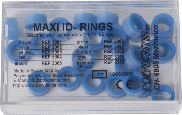 Farvemarkeringsringe maxi blå,  25 stk.