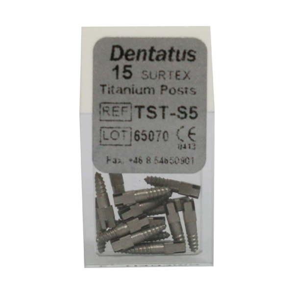 Dentatus Surtex Titaniumstifter S-5, 15 stk.