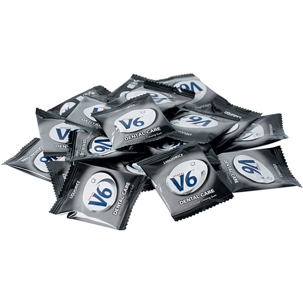 V6 tyggegummi Lakrids, 2 x 250 stk.