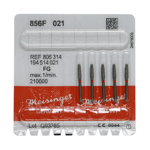 Meisinger diamant konisk FG 856F/021, rød, 5 stk.