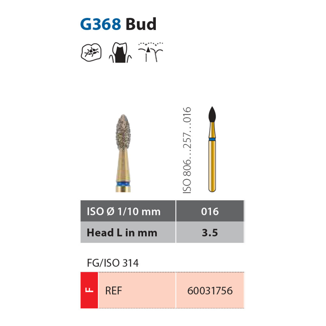 Diatech diamant fodbold FG G368-016-3.5-F rød 5stk