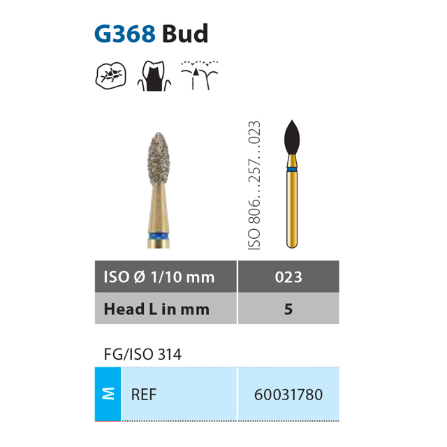 Diatech diamant fodbold FG G368-023-5-ML, blå 5stk