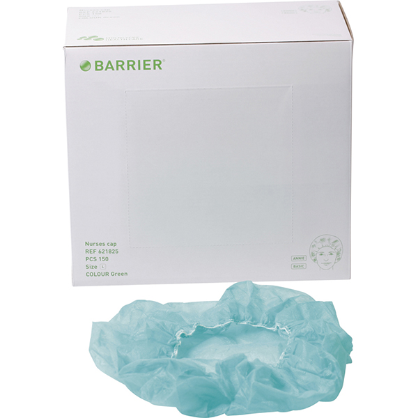 Mølnlycke huer Annie grøn str. L, 150 stk.