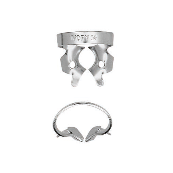 Ivory kofferdamklamme SS 14, satineret