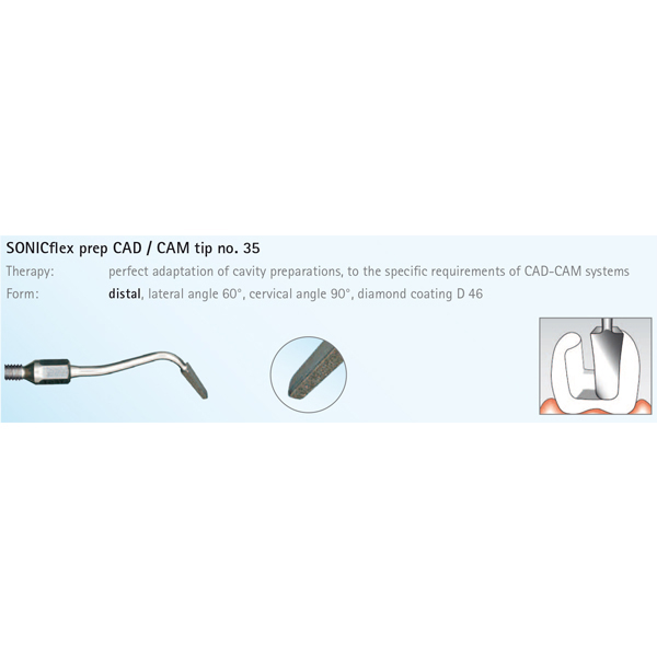 Sonicflex prep CAD/CAM tip 35 distal