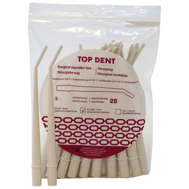 TopDent kirurgisug, hvide,  25 stk.