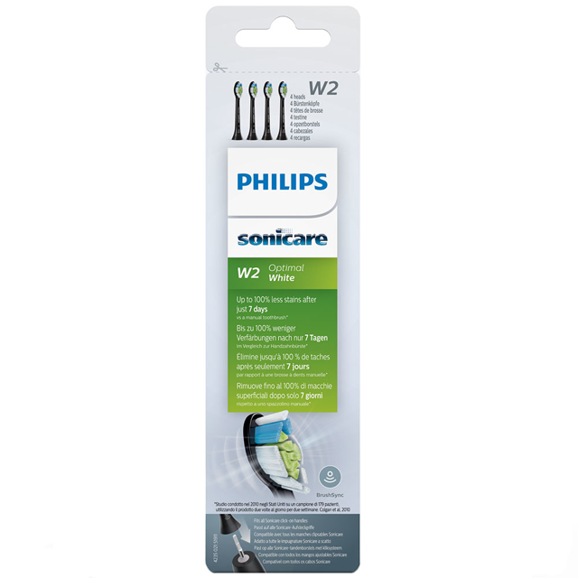 Optimal White børstehoveder, Standard sorte 4 stk.