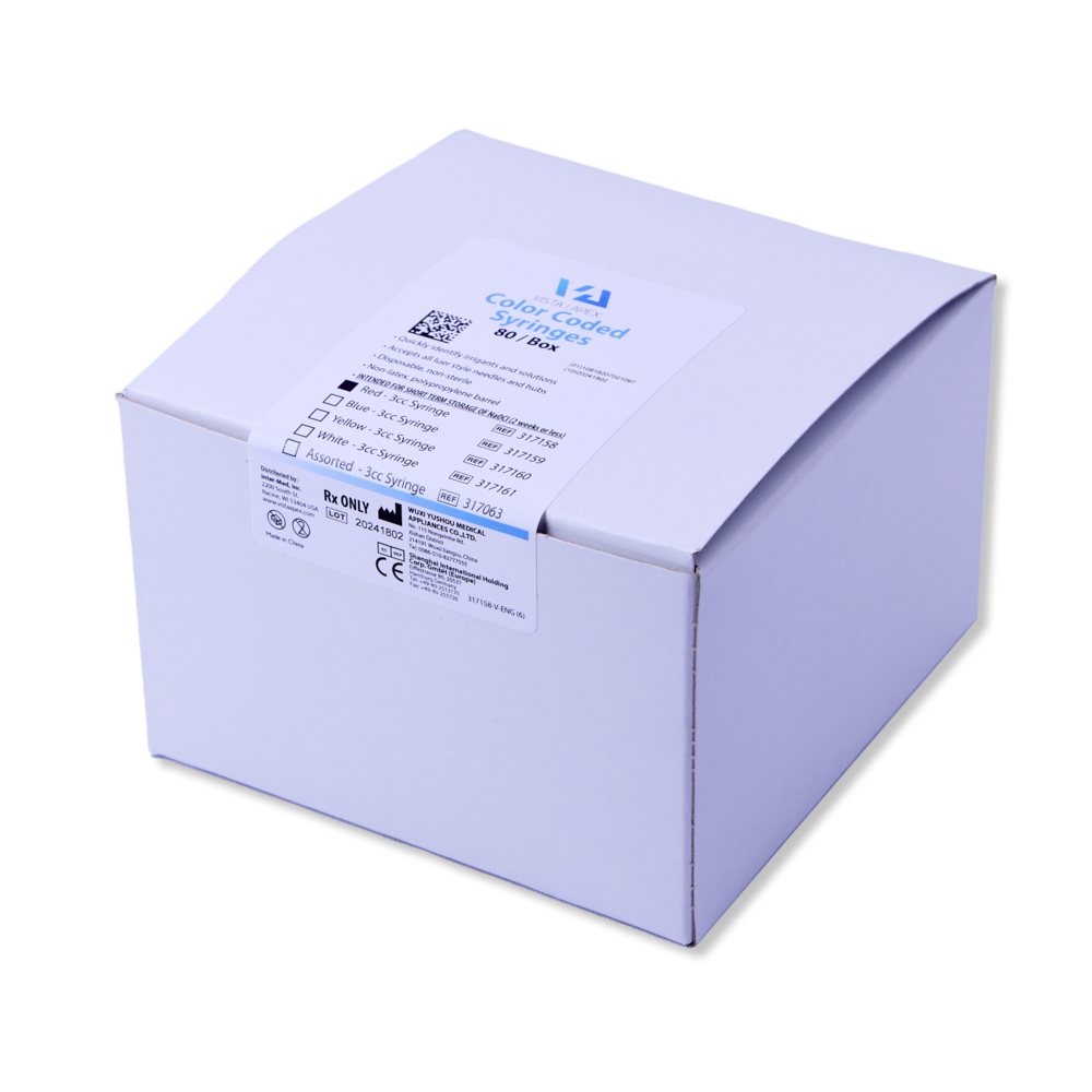 Udgået - Vista luer-lock sprøjter 3 ml, rød, 80 stk