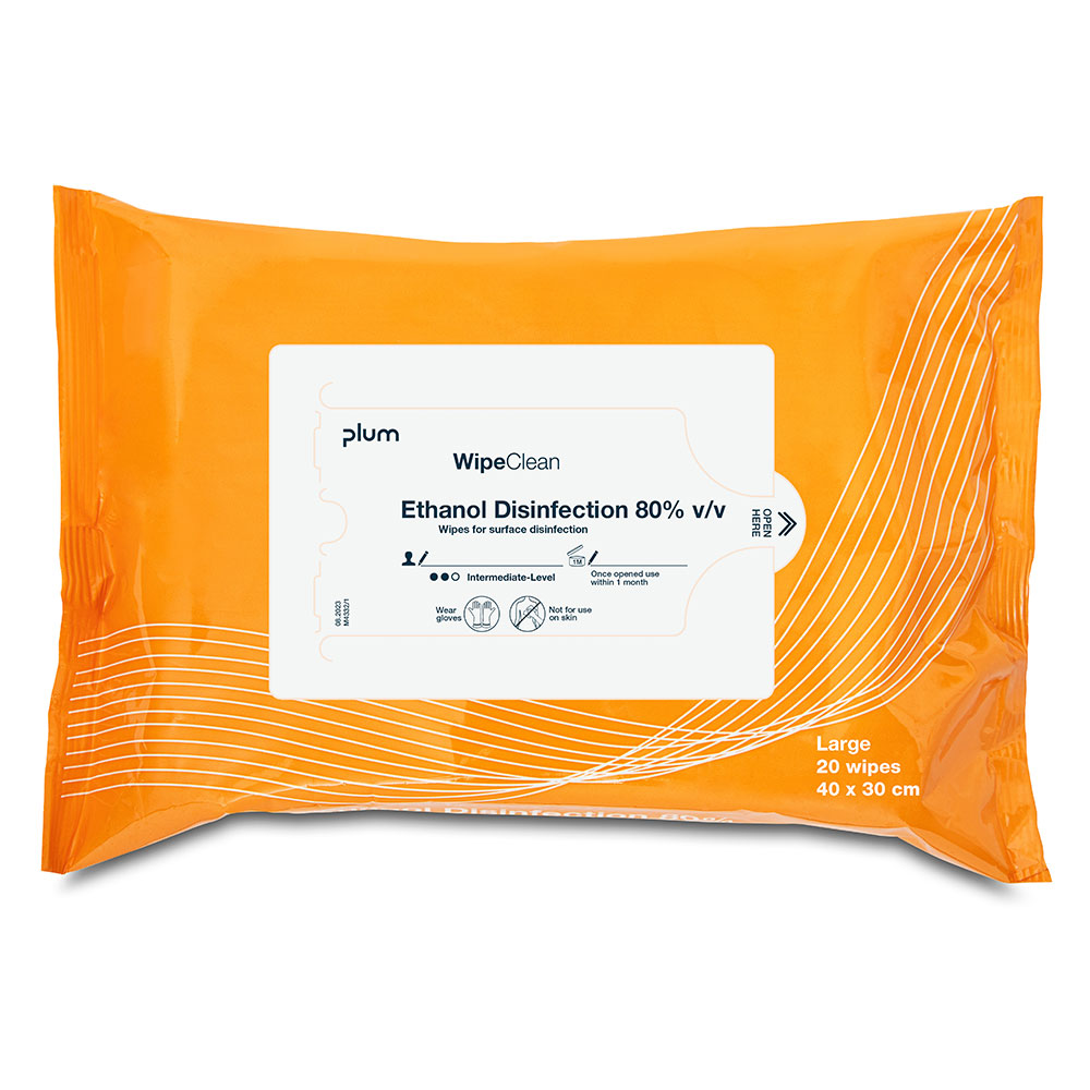 WipeClean Ethanol Disinfection 80% large, 20 stk.