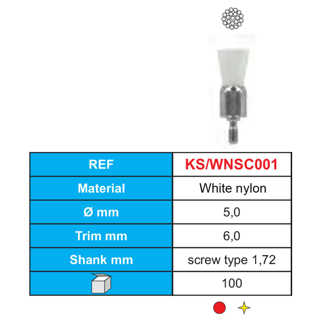 Stoddard profybørster m. skrue, nylon, lige 100stk