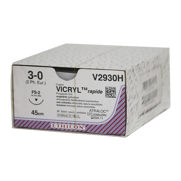 Ethicon sutur V2930H 3-0 vicryl rapid, 36 stk.
