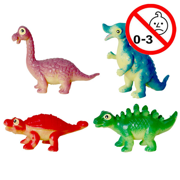 Legetøj, dinosaurer m. glade ansigter, 48 stk.