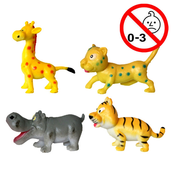 Legetøj, zoologiske dyr m. glade ansigter, 48 stk.
