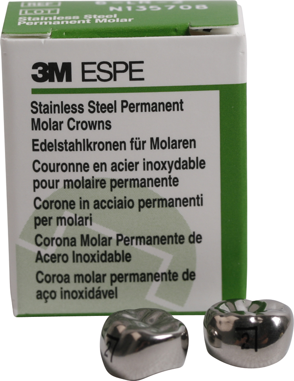 Stålkroner permanent molar 6-LR-3, 5 stk.