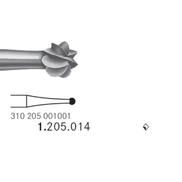 Komet stålbor rosen 26 mm 014 RA L, 6 stk