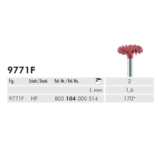 Meisinger polerere spiralhjul HP 9771F/170 rød, 2 stk