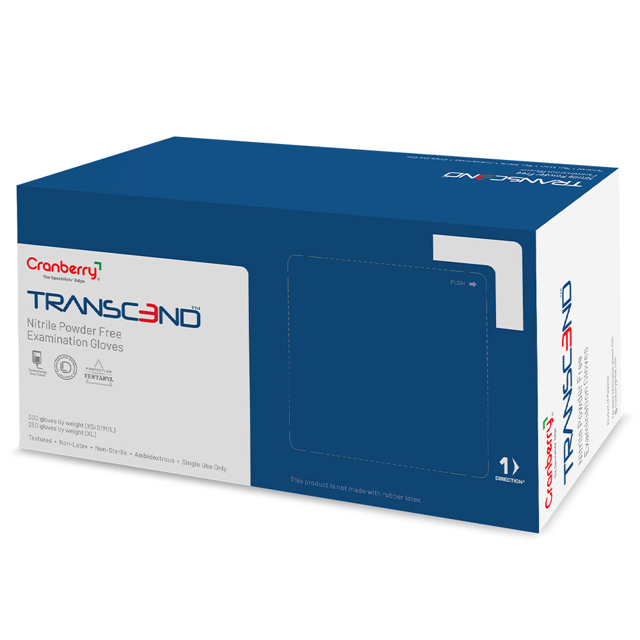 Transcend acceleratorfri nitril, blå, S, 300 stk.