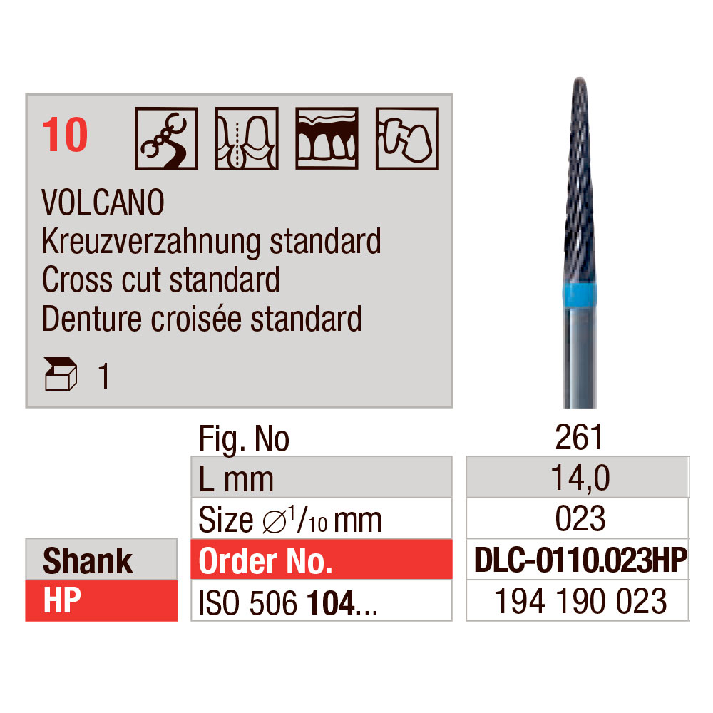 Edenta Volcano HM fræser HP 261/023, stk.