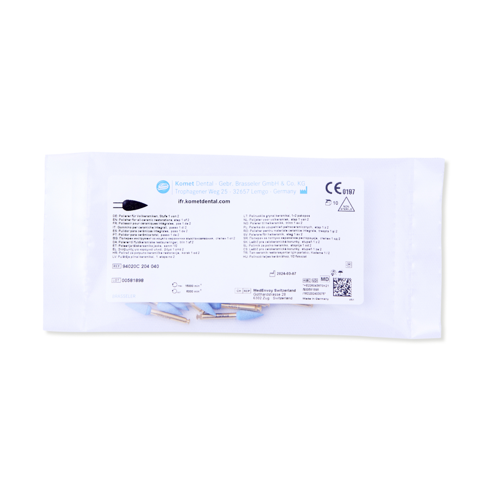 Komet keramik polerer flamme RA 94020C blå, 10 stk