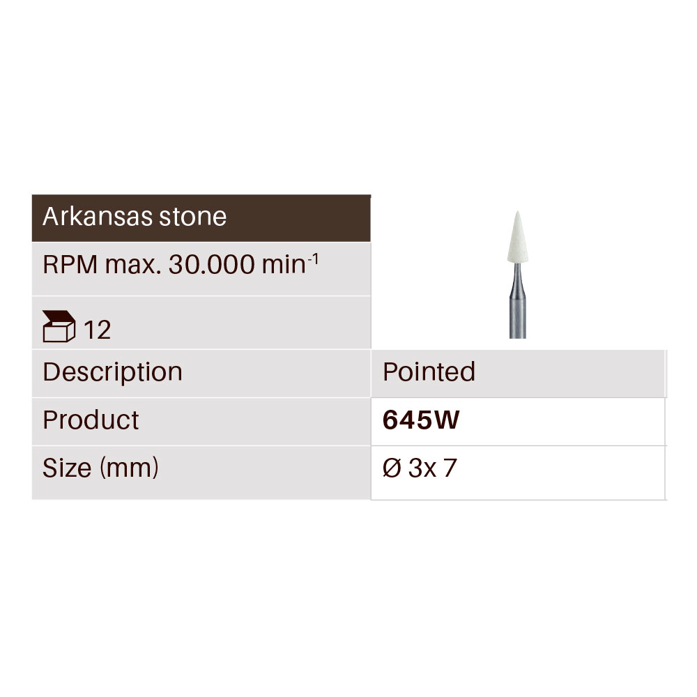 Viking slibesten hvide FG 645W/025 , 12 stk.
