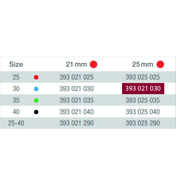 VDW rodspiraler 25 mm nr. 30, blå, 4 stk.