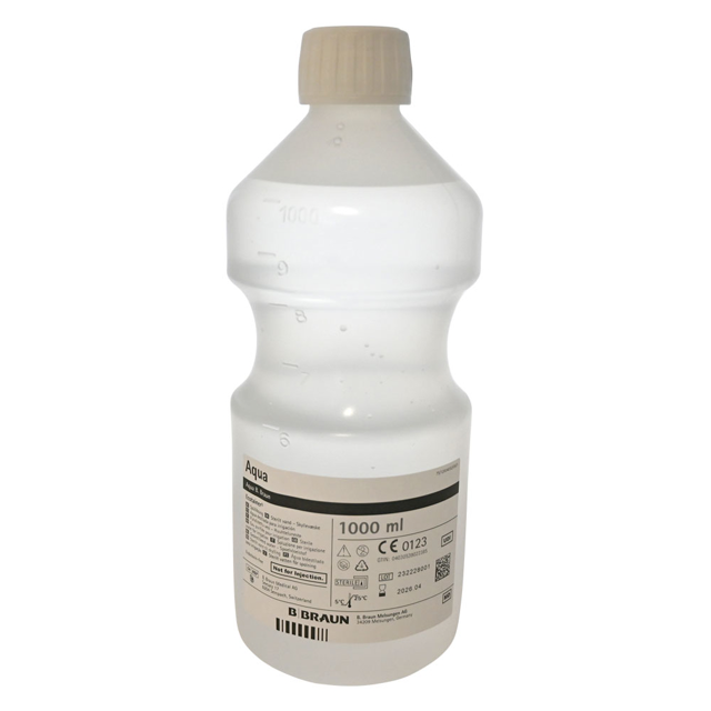 Destilleret vand, flaske m/skruelåg, 1 liter