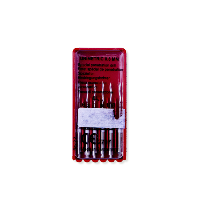 Uniclip gennemtrængningsbor 0,8 mm, hvid, 6 stk.