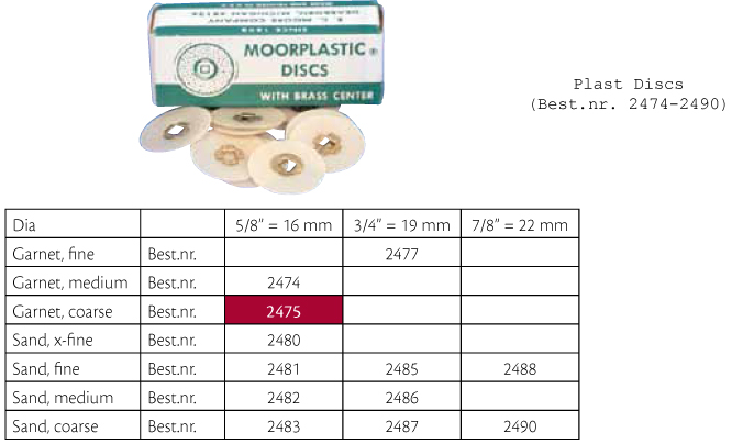 Plast Discs 5/8 garnet coarse, 12X50 stk.