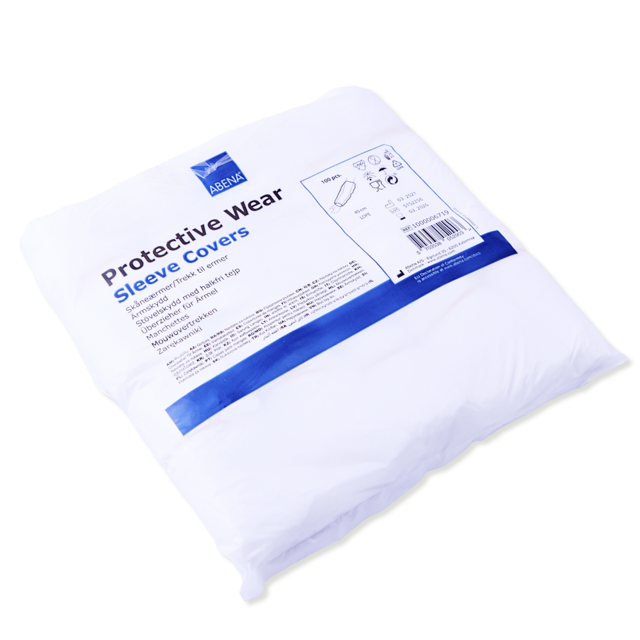 Beskyttelsesærmer, plast, hvid, 100 stk.