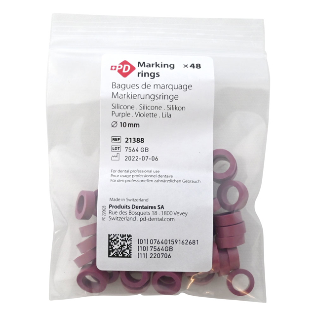 Farvemarkeringsringe, lilla, 10 mm, 48 stk.