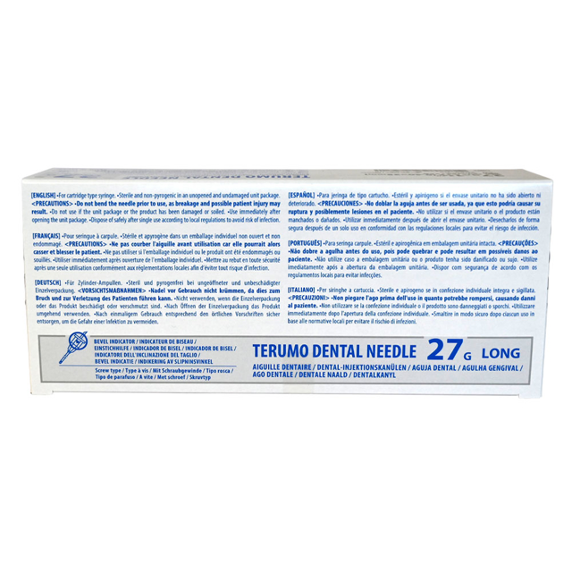 Terumo kanyler 27G long (M2735B), 100 stk