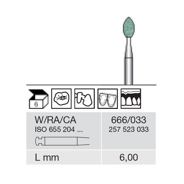 Busch slibesten grønne RA 666/033, 6 stk.