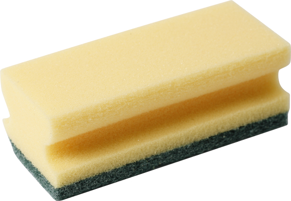 Rengøringssvamp med greb grøn, stk.