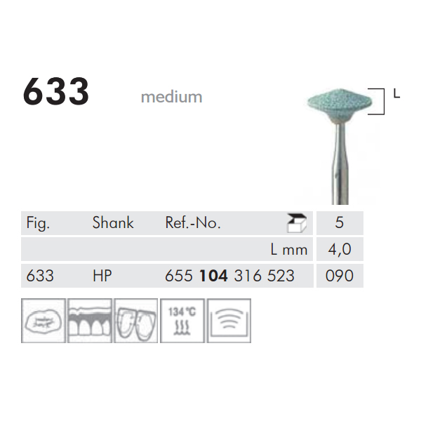 Meisinger grønne slibesten HP 633/090, 5 stk.