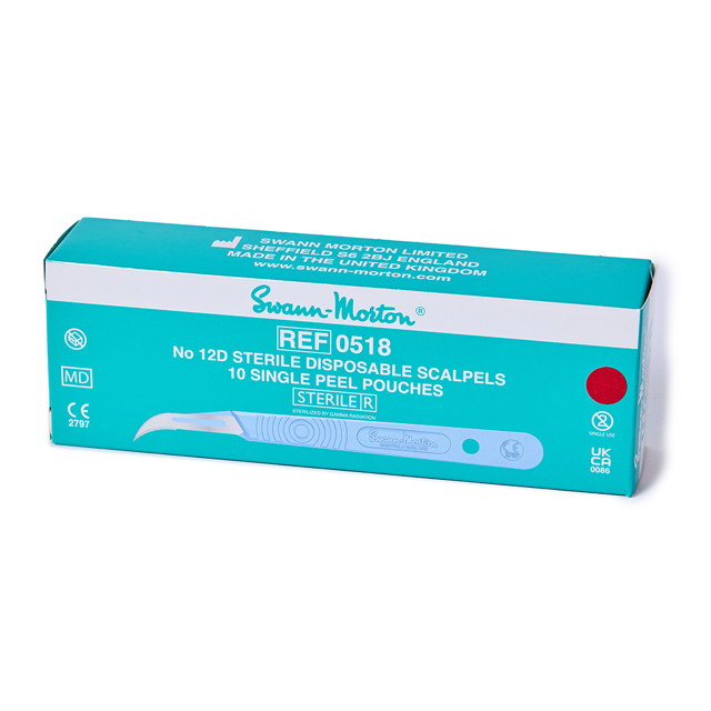 SM skalpeller sterile nr. 12D, 10 stk.