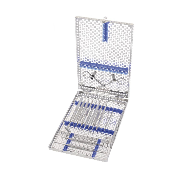 Hu-Friedy kassette til 18 instrumenter, blå 