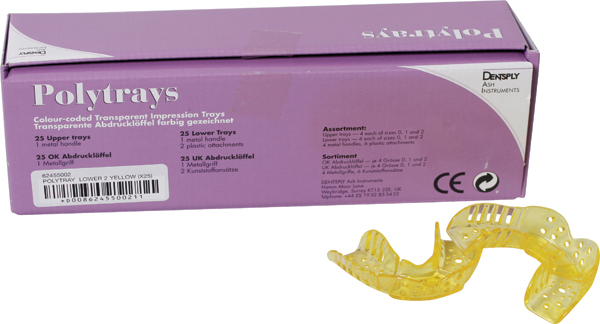Udgået - Polytrays aftryksskeer gul nr. 2 t/UK, 25 stk.