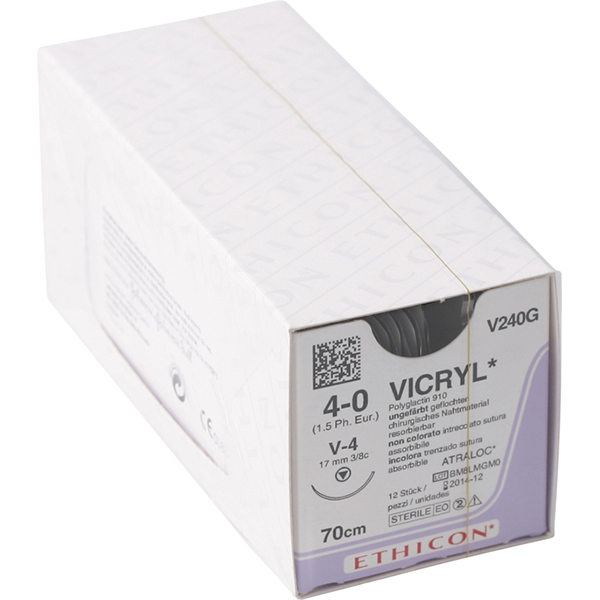 Ethicon sutur V240G 4-0 vicryl, 12 stk.