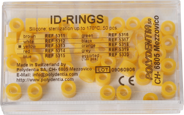Farvemarkeringsringe gule, 50 stk.