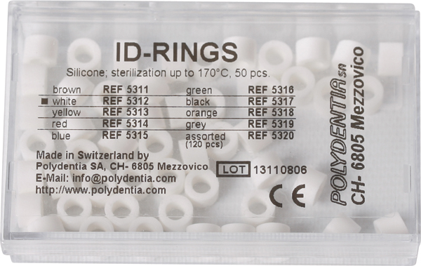 Farvemarkeringsringe hvide, 50 stk.