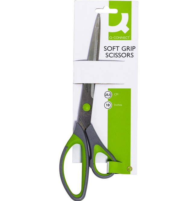 Q-connect SoftGrip saks, 25,5 cm, grå