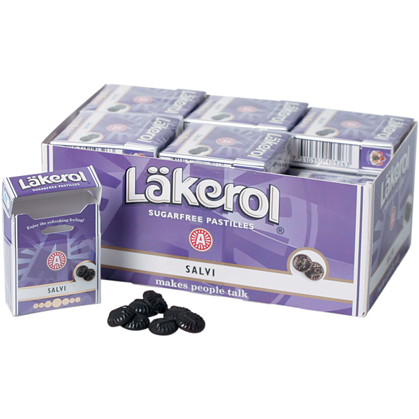 Läkerol halspastiller sukkerfri Salvi, 24 pakker