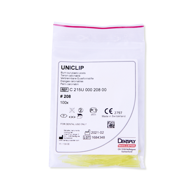 Uniclip udbrændingsstifter 208, gul, 100 stk.